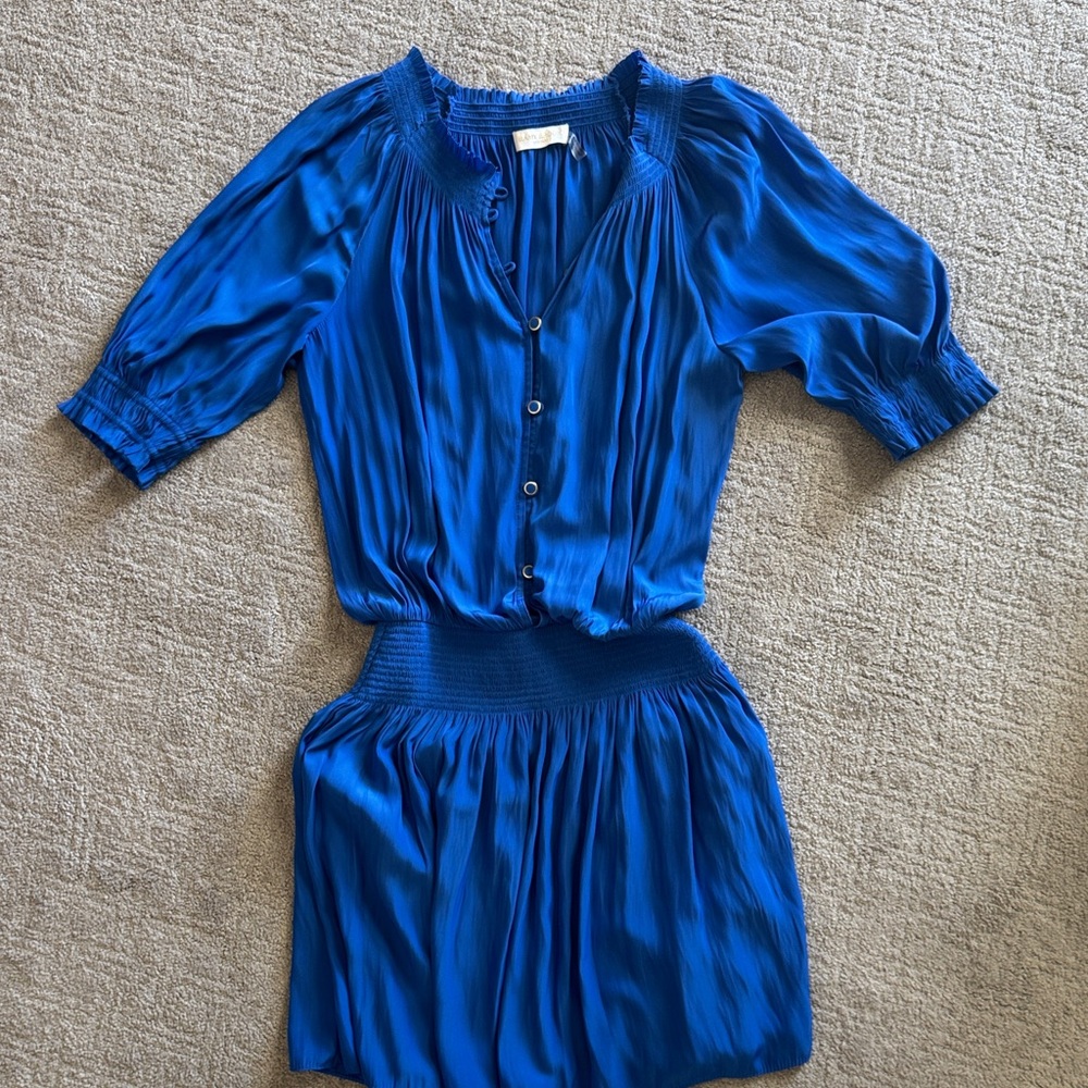 Ramy Brook Vibrant Blue Button-Up Dress